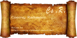 Cserny Radamesz névjegykártya